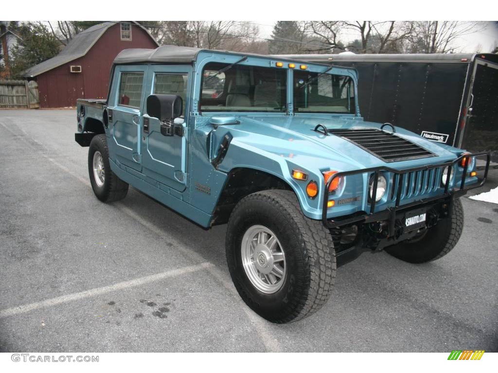 2001 H1 Soft Top - Ocean Blue Metallic / Cloud Gray photo #7