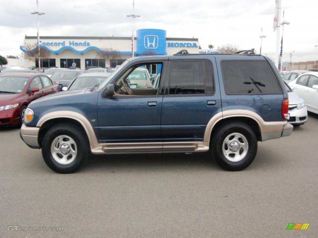 2000 Explorer Eddie Bauer 4x4 - Medium Wedgewood Blue Metallic / Medium Prairie Tan photo #6