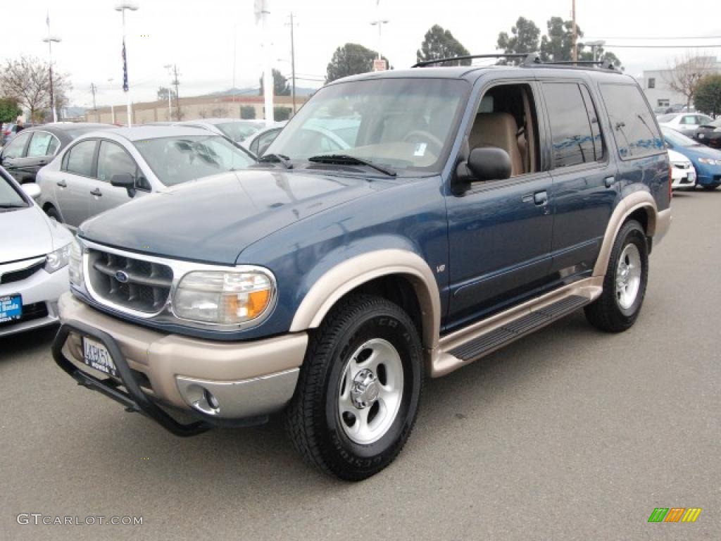 2000 Explorer Eddie Bauer 4x4 - Medium Wedgewood Blue Metallic / Medium Prairie Tan photo #7
