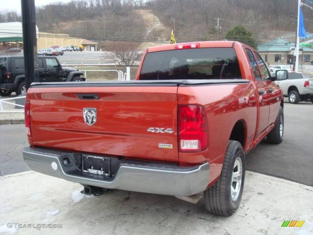 2009 Ram 1500 SLT Quad Cab 4x4 - Sunburst Orange Pearl / Dark Slate/Medium Graystone photo #4