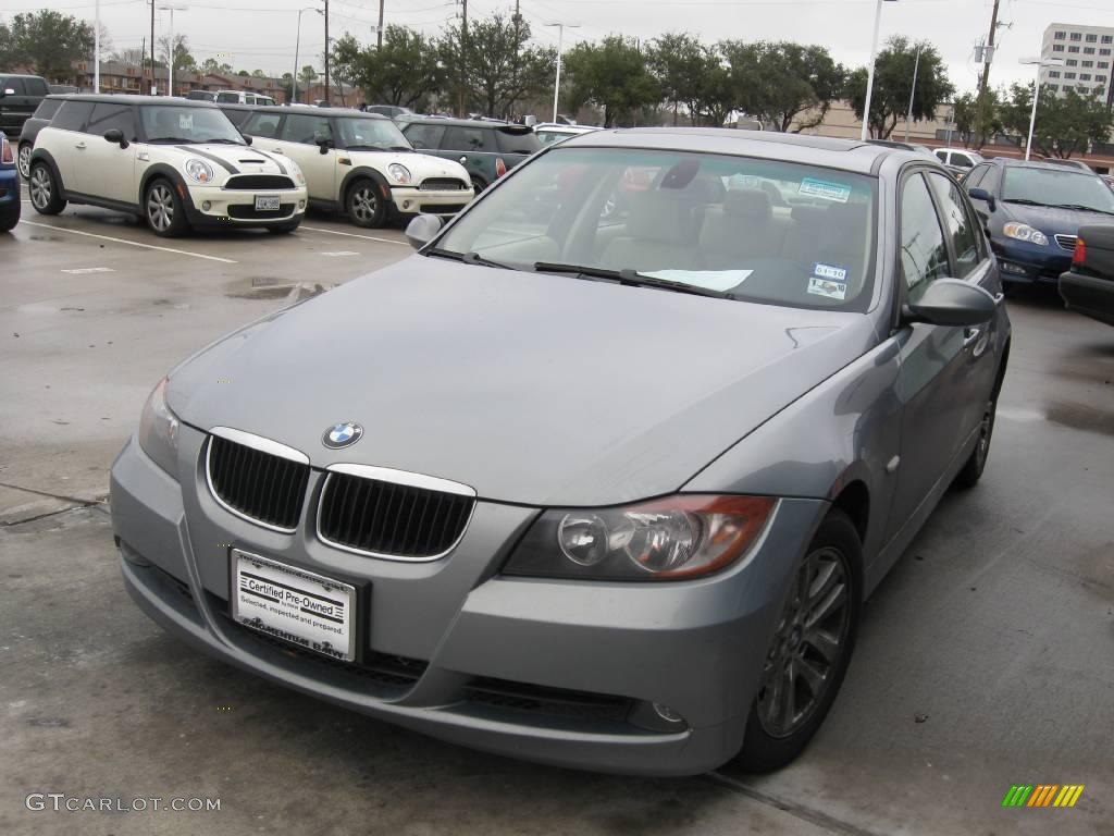 2007 3 Series 328i Sedan - Arctic Metallic / Beige photo #1