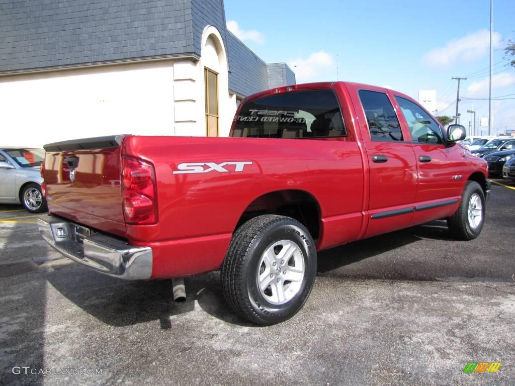 2008 Ram 1500 SXT Quad Cab - Inferno Red Crystal Pearl / Medium Slate Gray photo #6