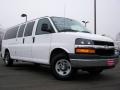 Summit White 2009 Chevrolet Express 3500 Extended Passenger Van