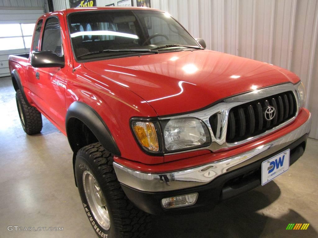 2004 Tacoma Xtracab 4x4 - Radiant Red / Oak photo #1