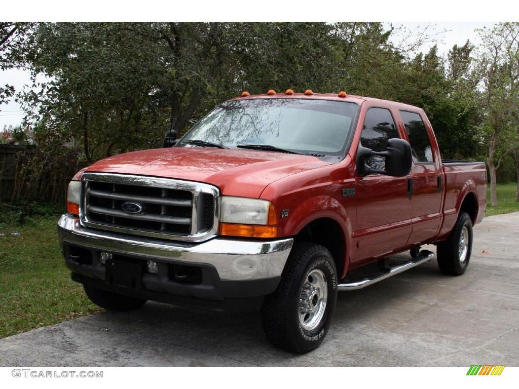 2001 F250 Super Duty Lariat Super Crew 4x4 - Bright Amber Metallic / Medium Parchment photo #1