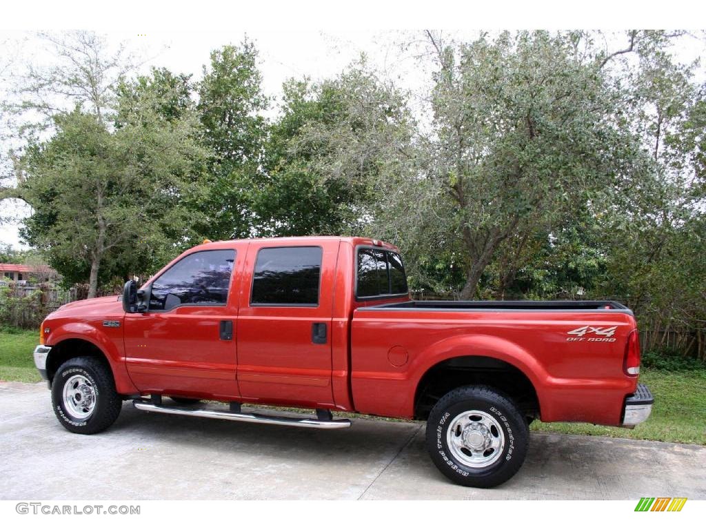 2001 F250 Super Duty Lariat Super Crew 4x4 - Bright Amber Metallic / Medium Parchment photo #5