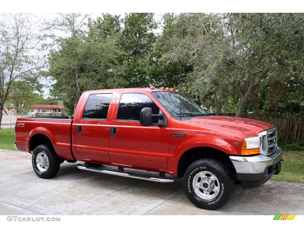 2001 F250 Super Duty Lariat Super Crew 4x4 - Bright Amber Metallic / Medium Parchment photo #15