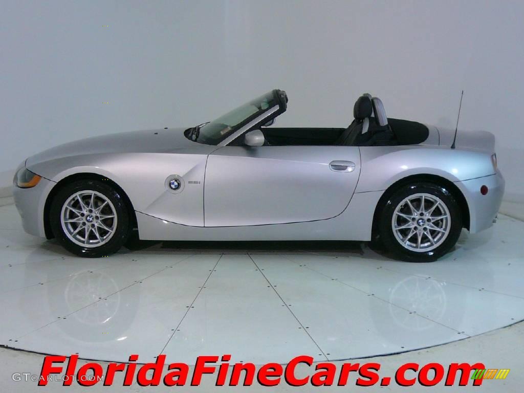 2003 Z4 2.5i Roadster - Titanium Silver Metallic / Black photo #3