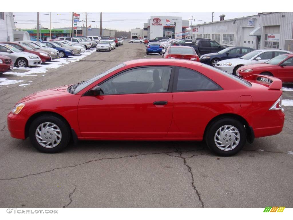2001 Civic LX Coupe - Rallye Red / Beige photo #1