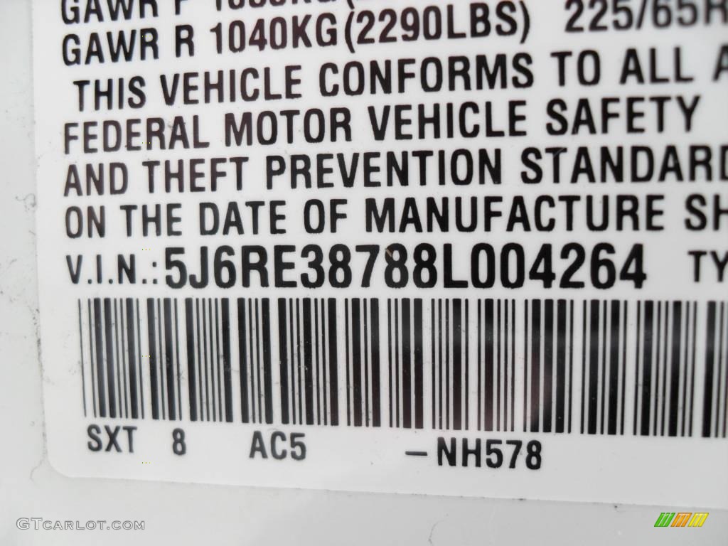 2008 CR-V EX-L - Taffeta White / Gray photo #10