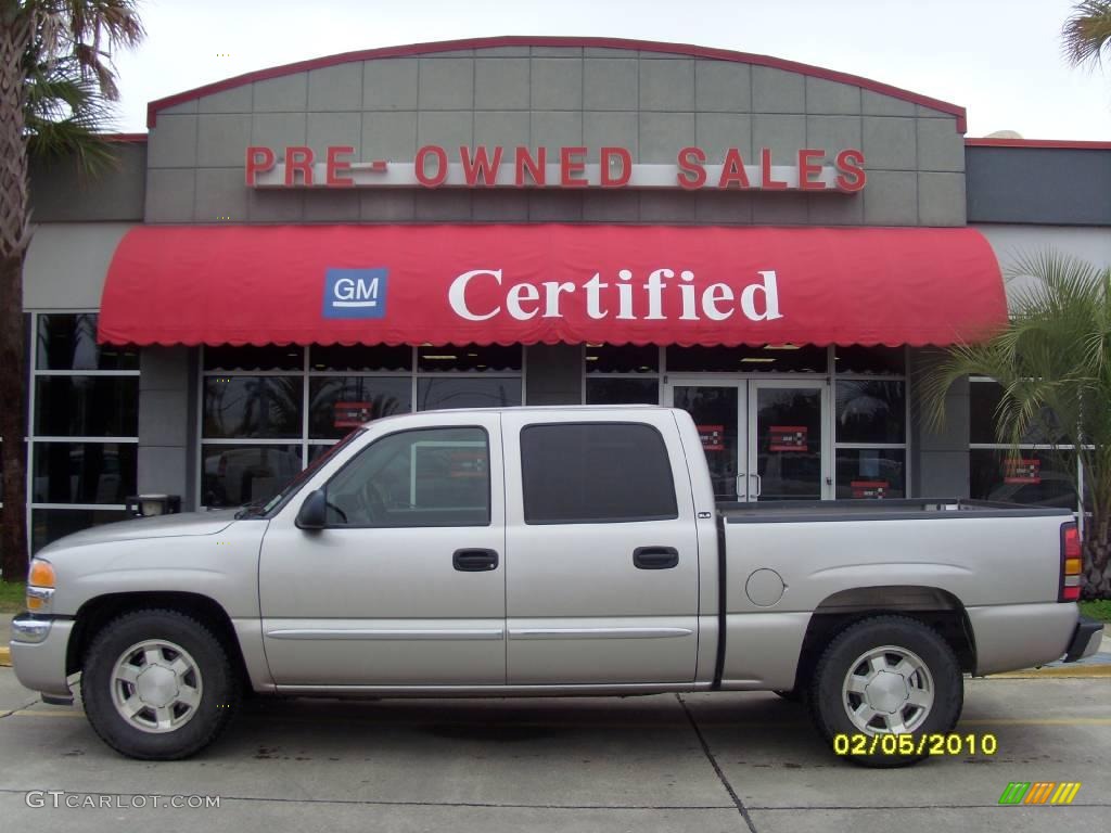 2005 Sierra 1500 SLE Crew Cab - Silver Birch Metallic / Dark Pewter photo #1