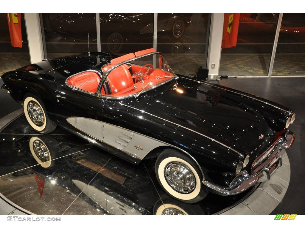 1961 Corvette Convertible - Tuxedo Black / Red photo #10
