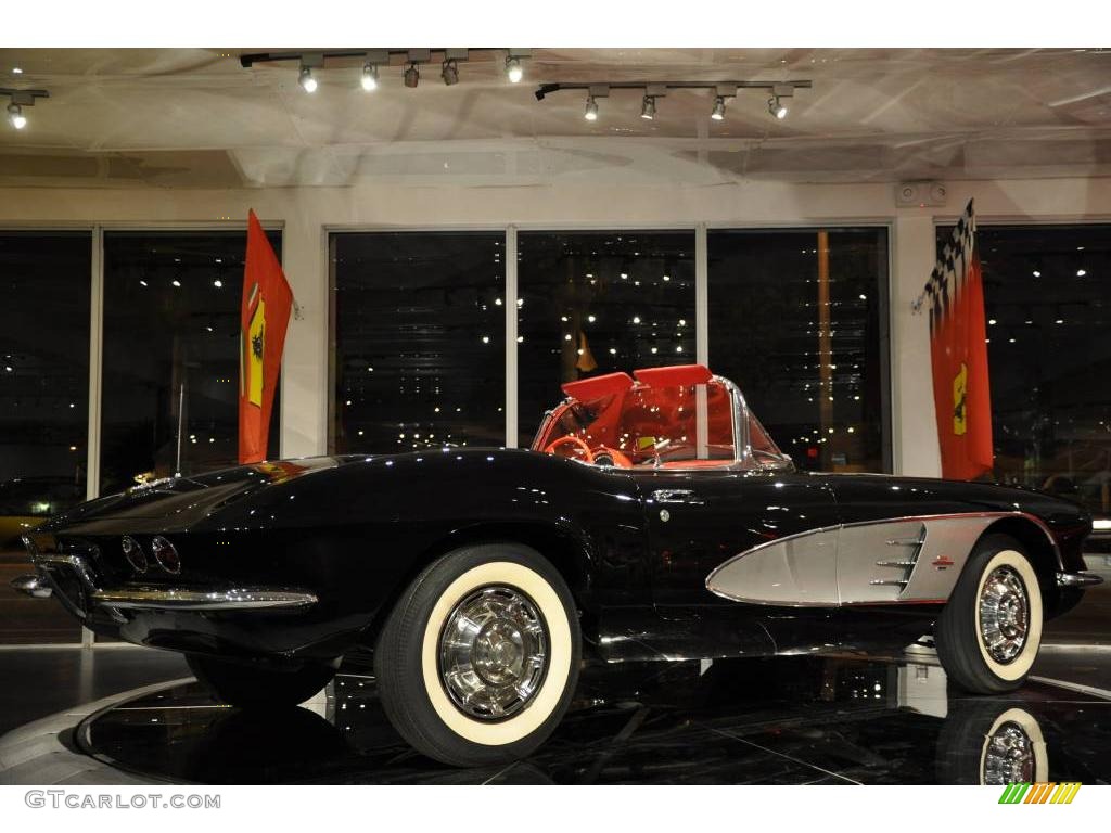 1961 Corvette Convertible - Tuxedo Black / Red photo #35