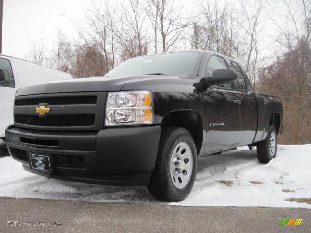 2010 Silverado 1500 Extended Cab - Black / Dark Titanium photo #1