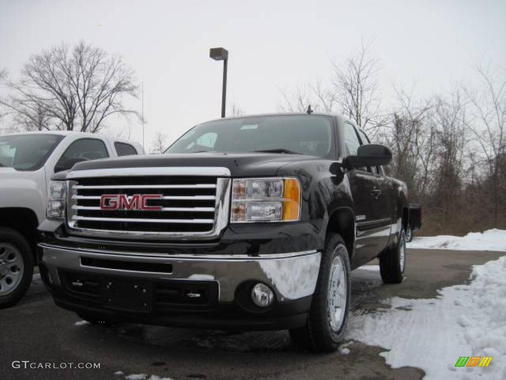 2010 Sierra 1500 SLE Extended Cab 4x4 - Onyx Black / Ebony photo #1