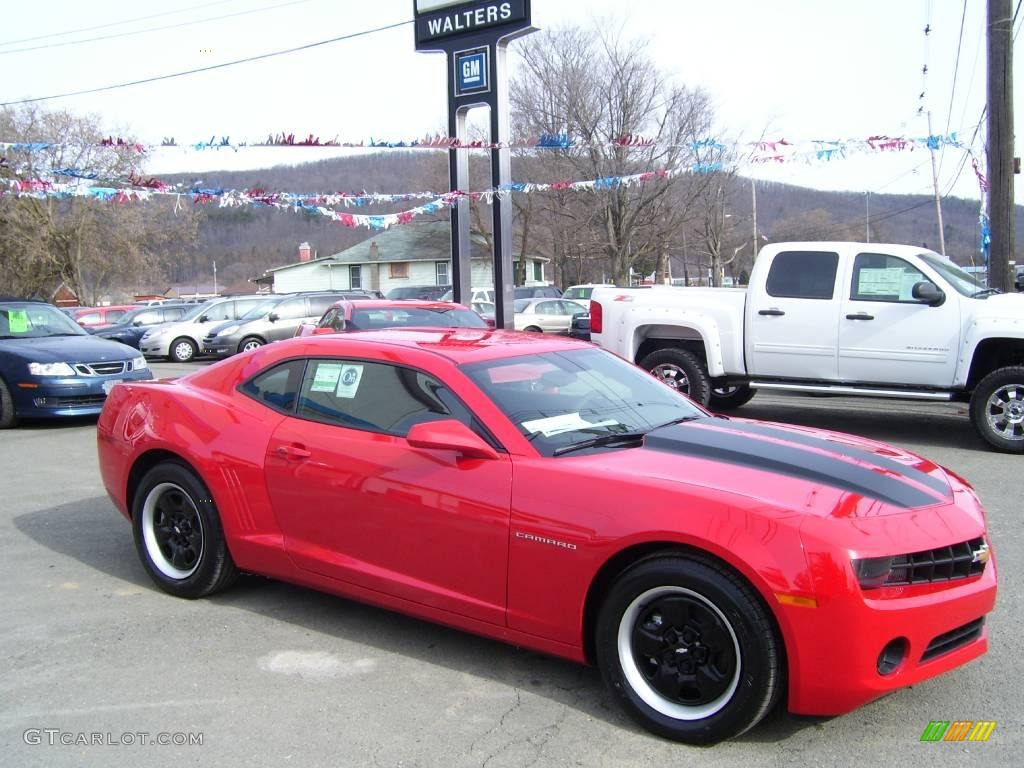 2010 Camaro LS Coupe - Victory Red / Black photo #2
