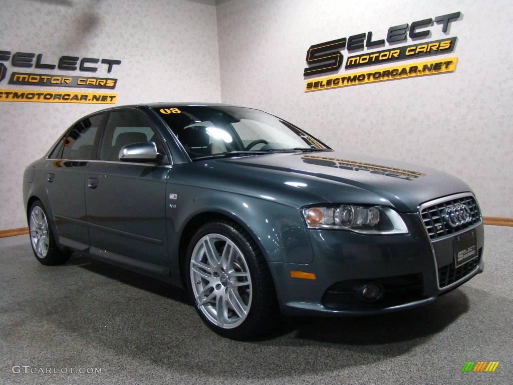 2008 S4 4.2 quattro Sedan - Dolphin Grey Metallic / Black/Silver photo #3