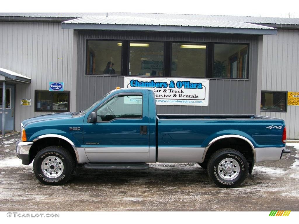 2001 F250 Super Duty XLT Regular Cab 4x4 - Island Blue Metallic / Medium Graphite photo #2