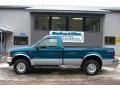 2001 Island Blue Metallic Ford F250 Super Duty XLT Regular Cab 4x4  photo #2