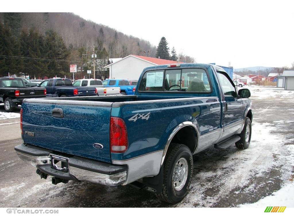 2001 F250 Super Duty XLT Regular Cab 4x4 - Island Blue Metallic / Medium Graphite photo #8