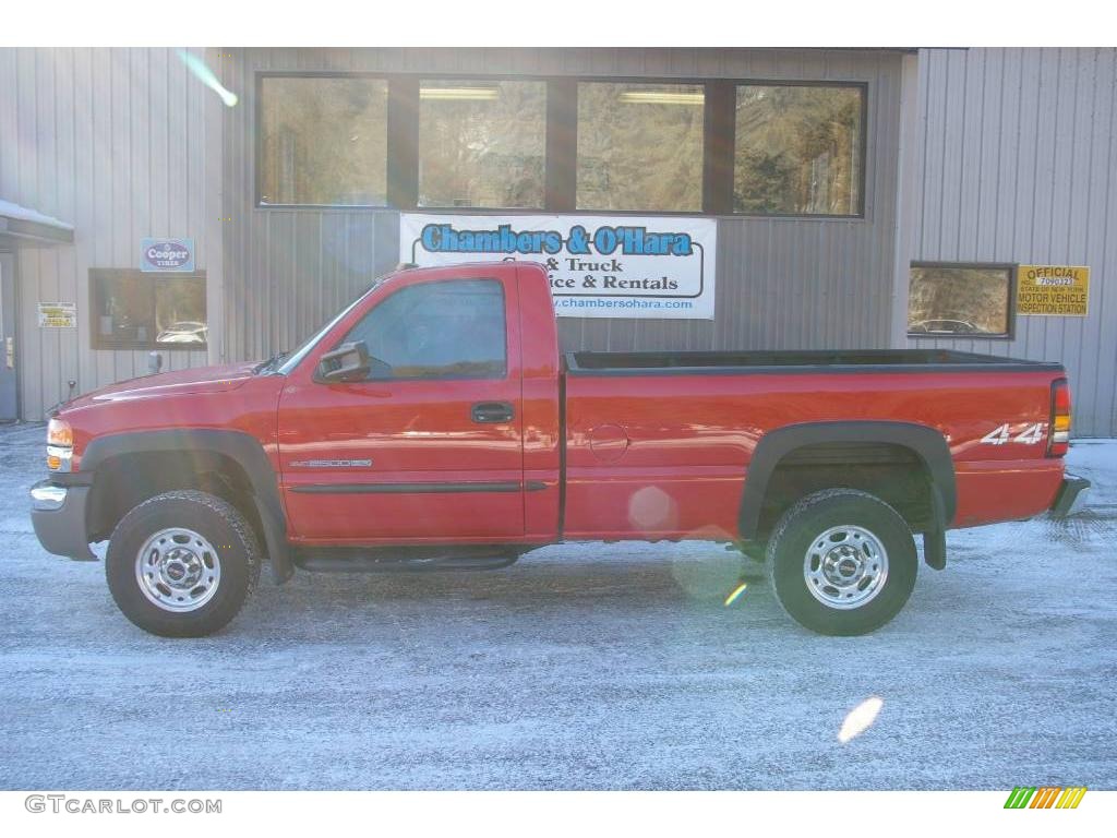 2006 Sierra 2500HD Work Truck Regular Cab 4x4 - Fire Red / Dark Pewter photo #2