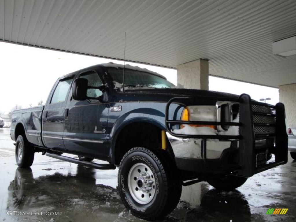 1999 F350 Super Duty XLT Crew Cab 4x4 - Dark Blue Pearl Metallic / Medium Graphite photo #1