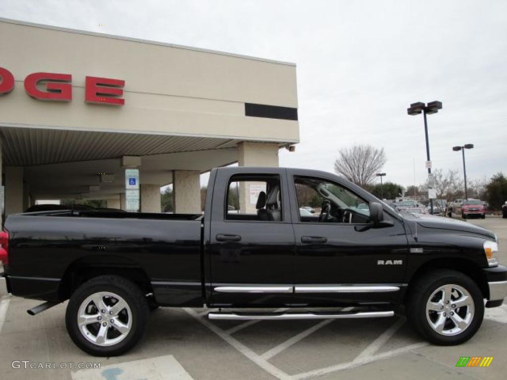 2008 Ram 1500 SLT Quad Cab 4x4 - Brilliant Black Crystal Pearl / Medium Slate Gray photo #2