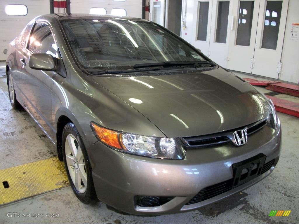 2006 Civic EX Coupe - Galaxy Gray Metallic / Gray photo #6