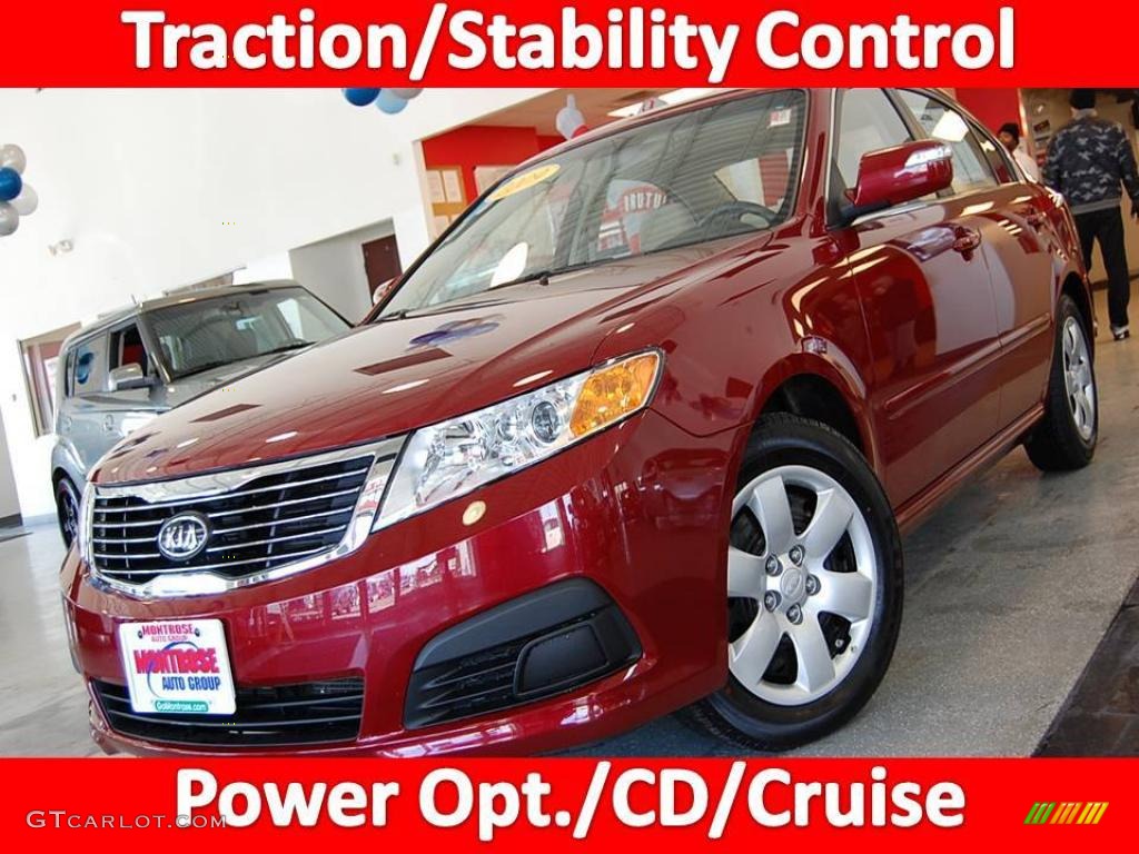 2009 Optima LX - Ruby Red / Beige photo #1