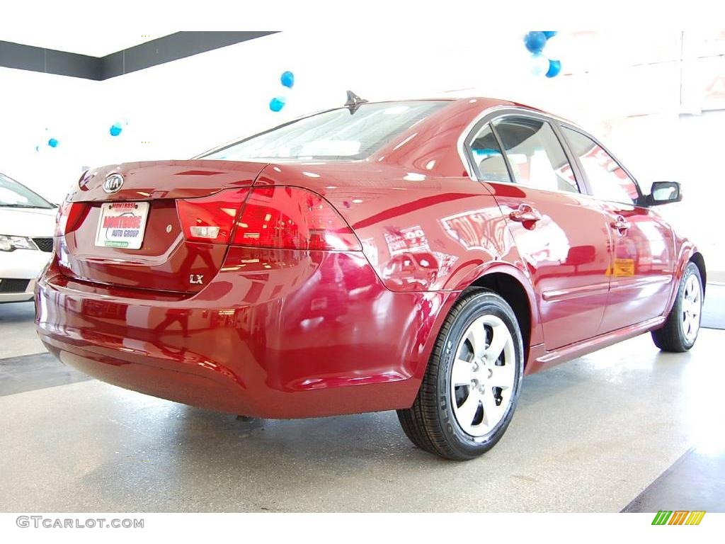 2009 Optima LX - Ruby Red / Beige photo #8