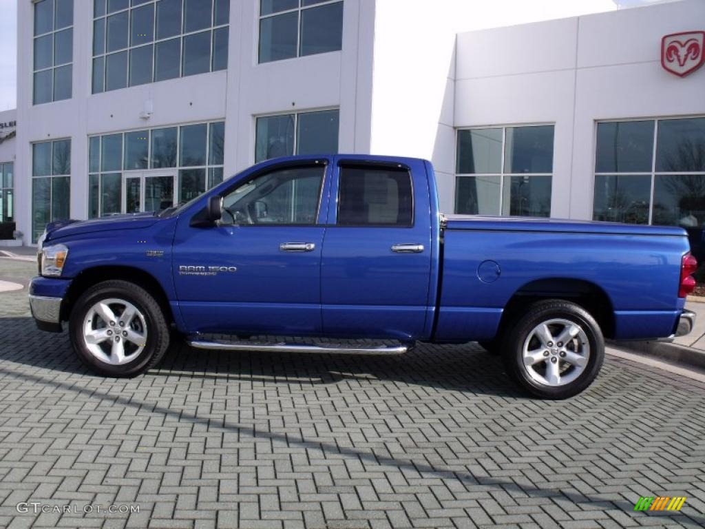 2007 Ram 1500 Thunder Road Quad Cab - Electric Blue Pearl / Medium Slate Gray photo #2