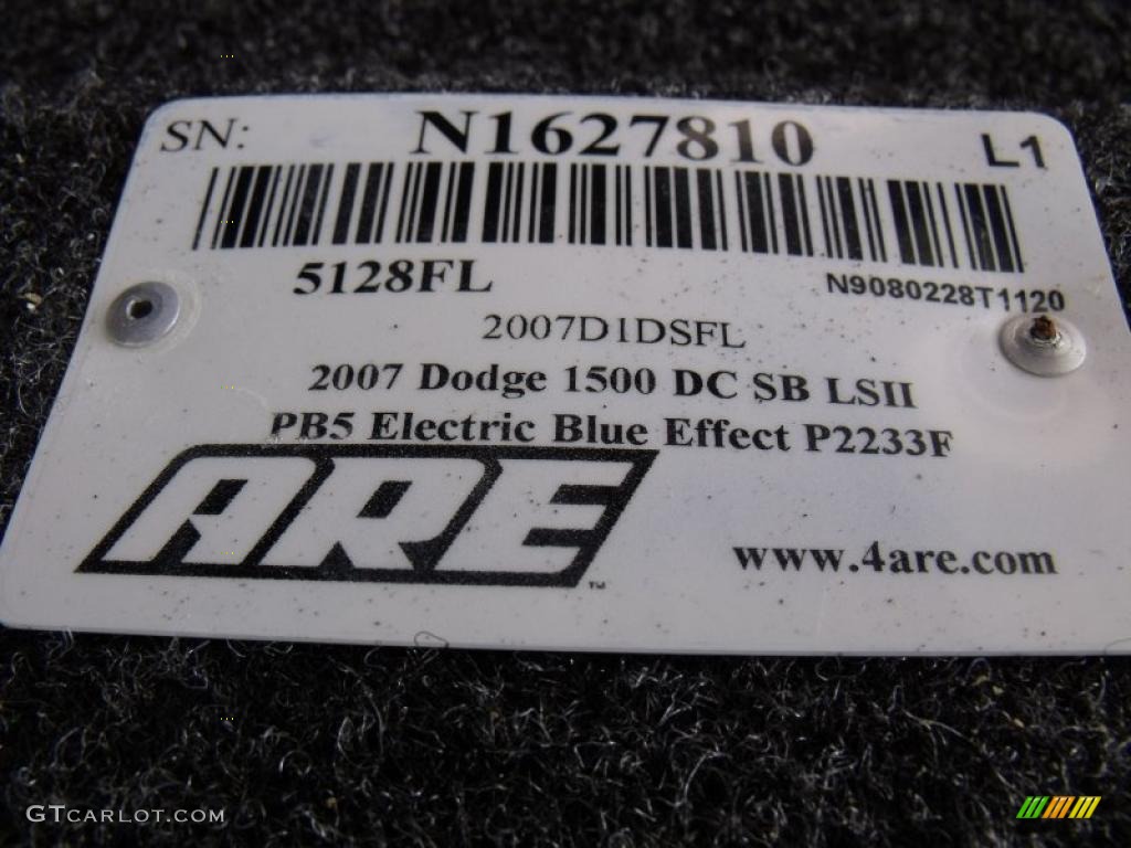 2007 Ram 1500 Color Code PB5 for Electric Blue Pearl Photo #25702613