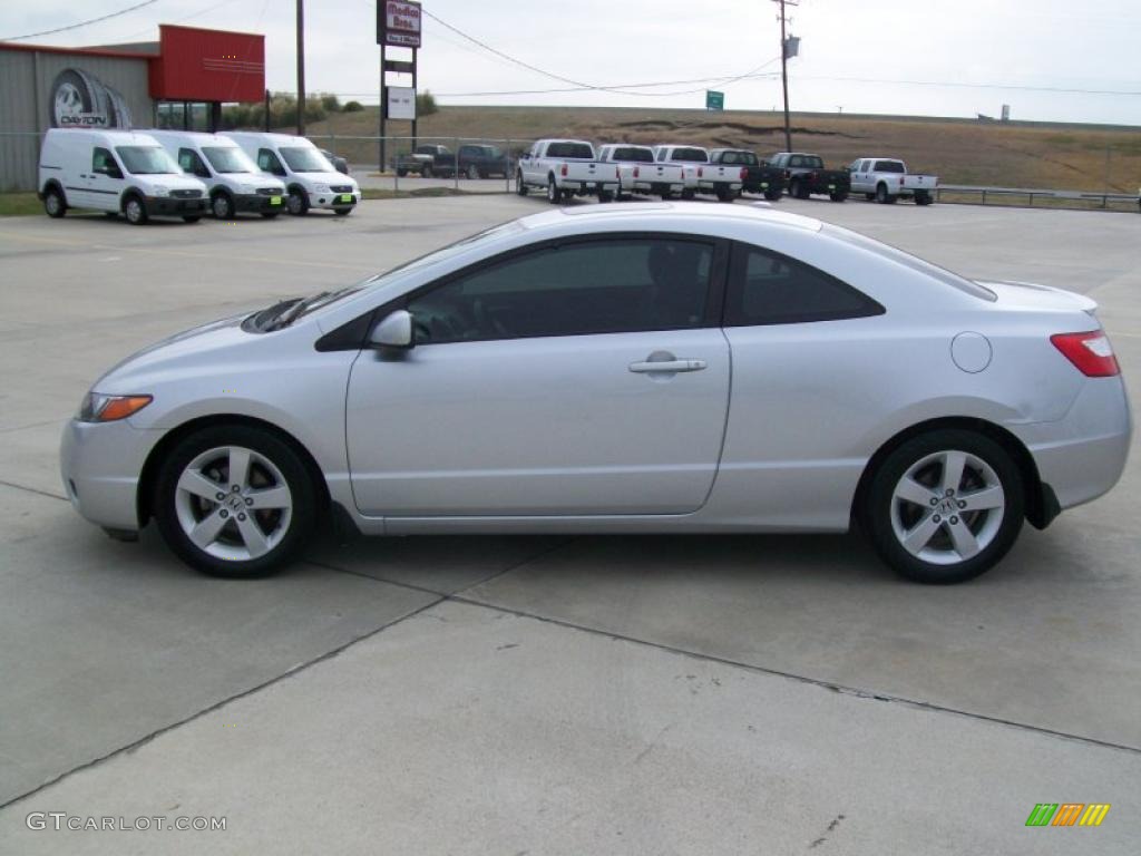 2007 Civic EX Coupe - Alabaster Silver Metallic / Gray photo #6