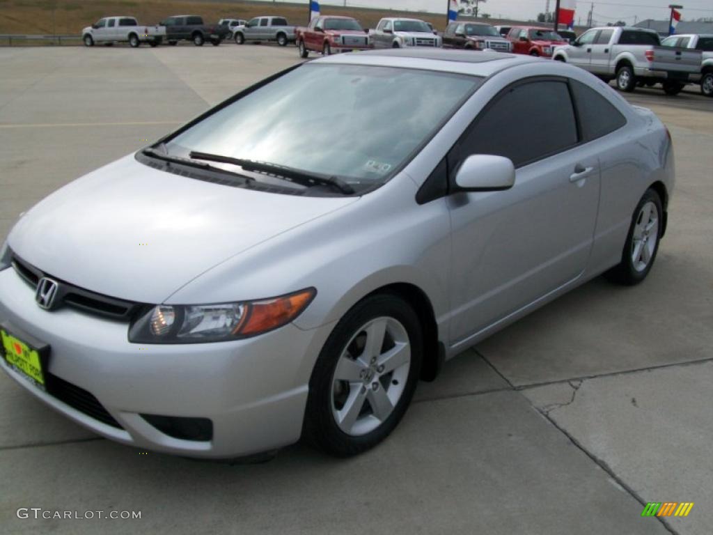 2007 Civic EX Coupe - Alabaster Silver Metallic / Gray photo #7