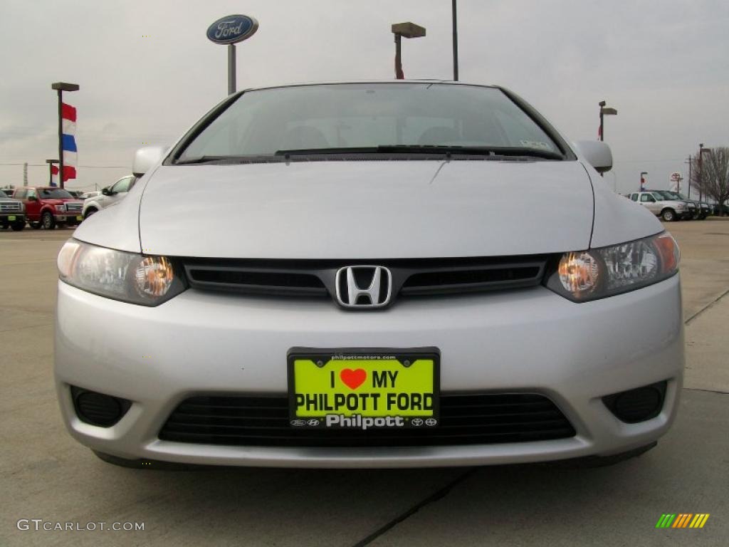 2007 Civic EX Coupe - Alabaster Silver Metallic / Gray photo #9