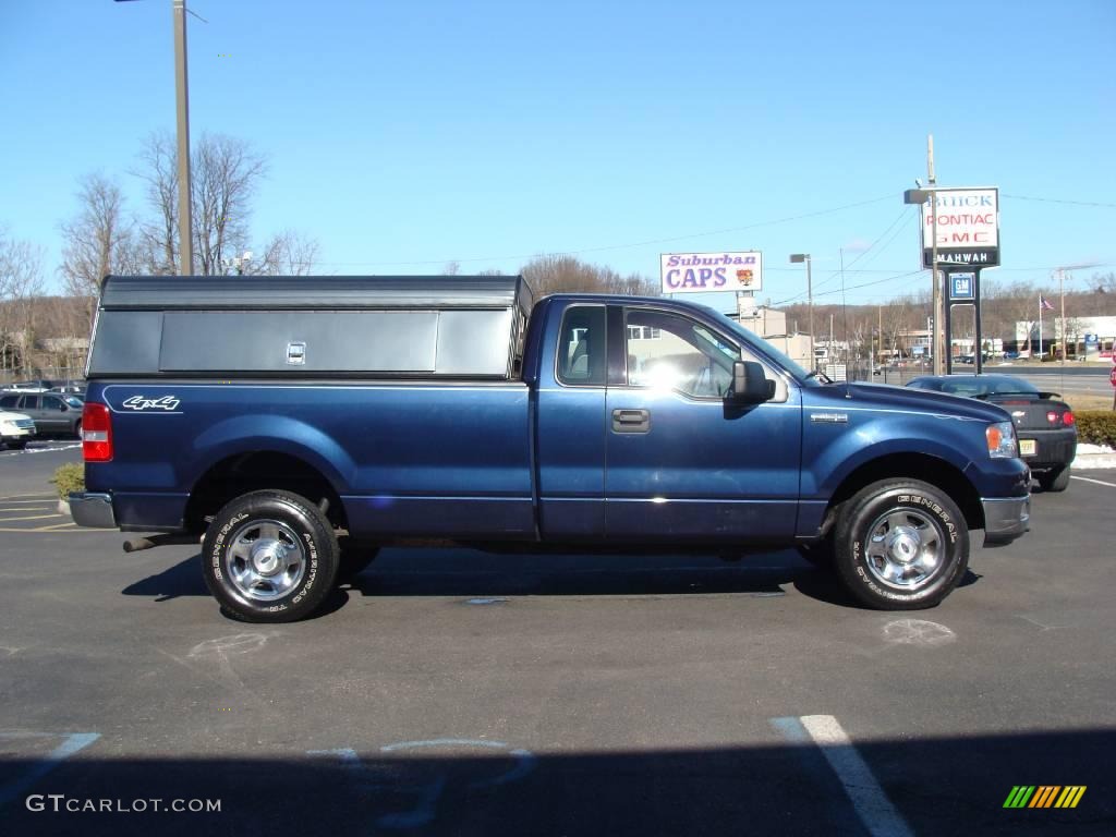 2004 F150 XLT Regular Cab 4x4 - True Blue Metallic / Dark Flint photo #4
