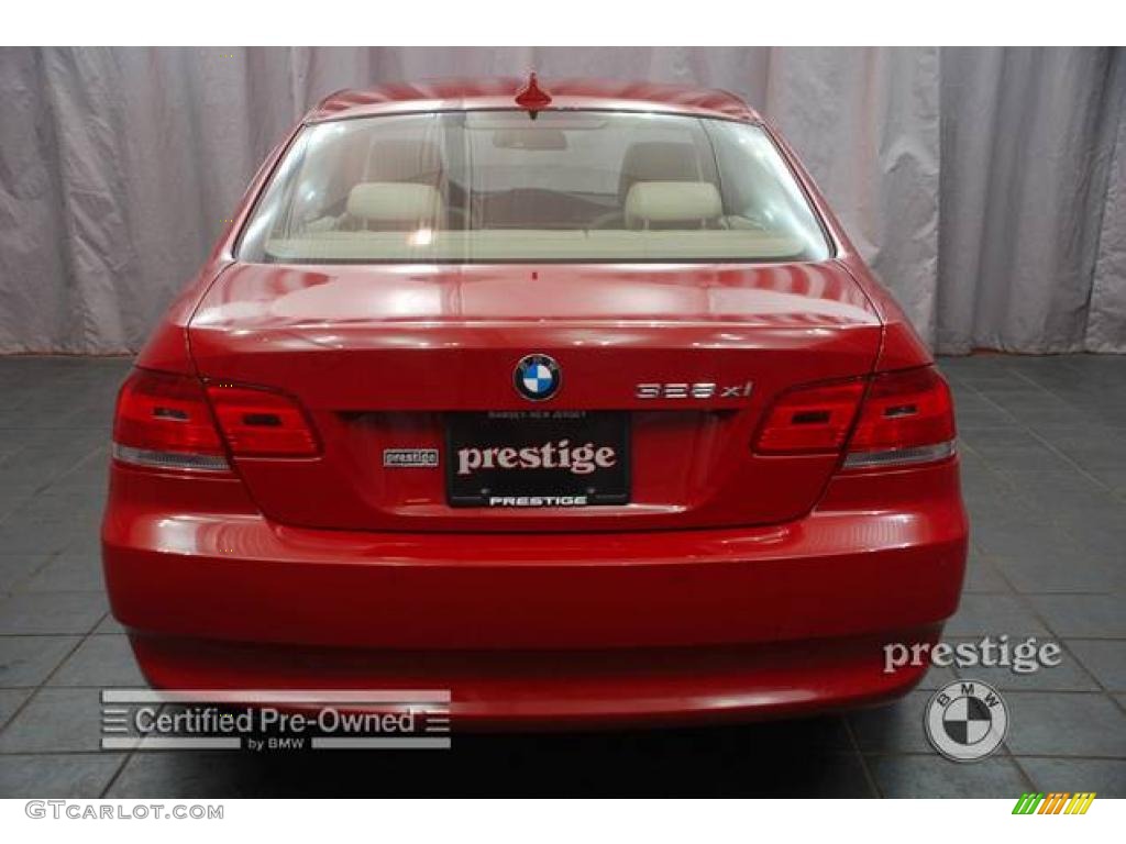 2007 3 Series 328xi Coupe - Crimson Red / Cream Beige photo #2