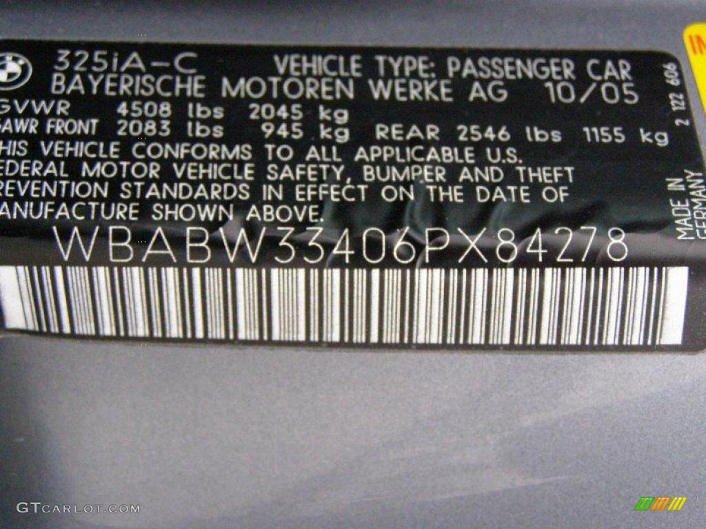 2006 3 Series 325i Convertible - Silver Grey Metallic / Grey photo #13