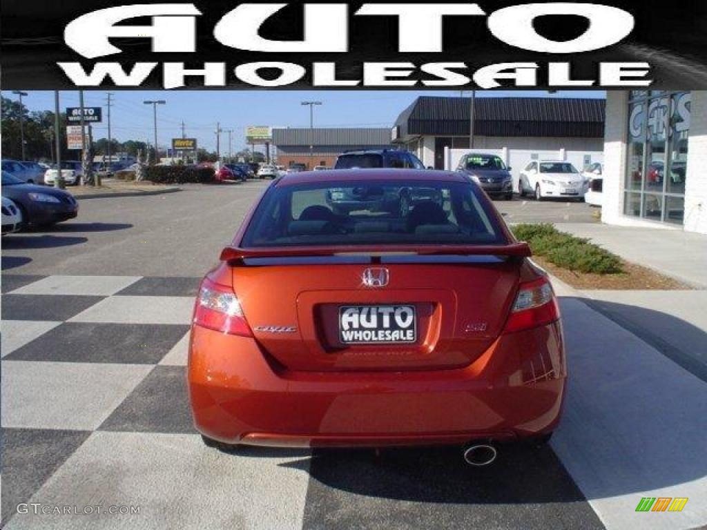 2009 Civic Si Coupe - Redline Orange Pearl / Black photo #3