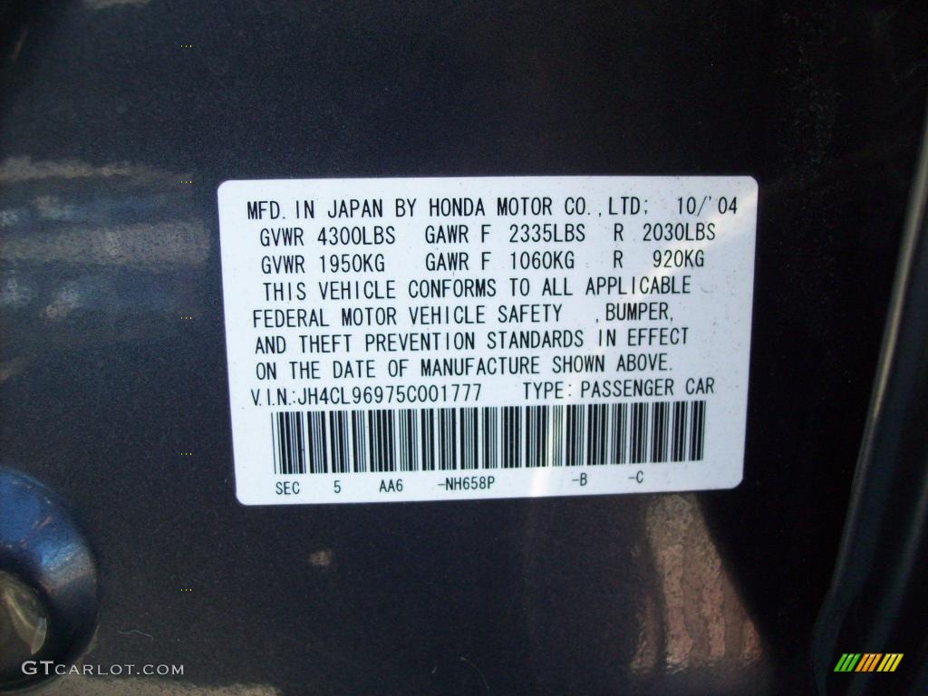 2005 TSX Sedan - Carbon Gray Pearl / Quartz photo #25