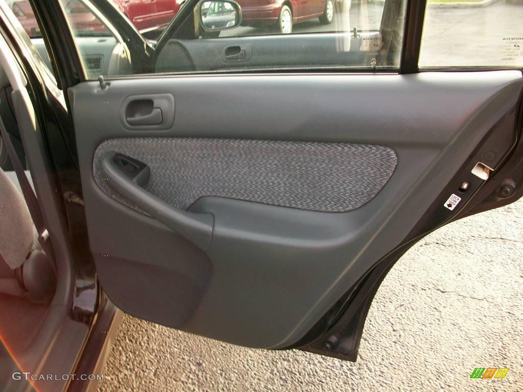 1999 Civic LX Sedan - Flamenco Black Pearl / Gray photo #10