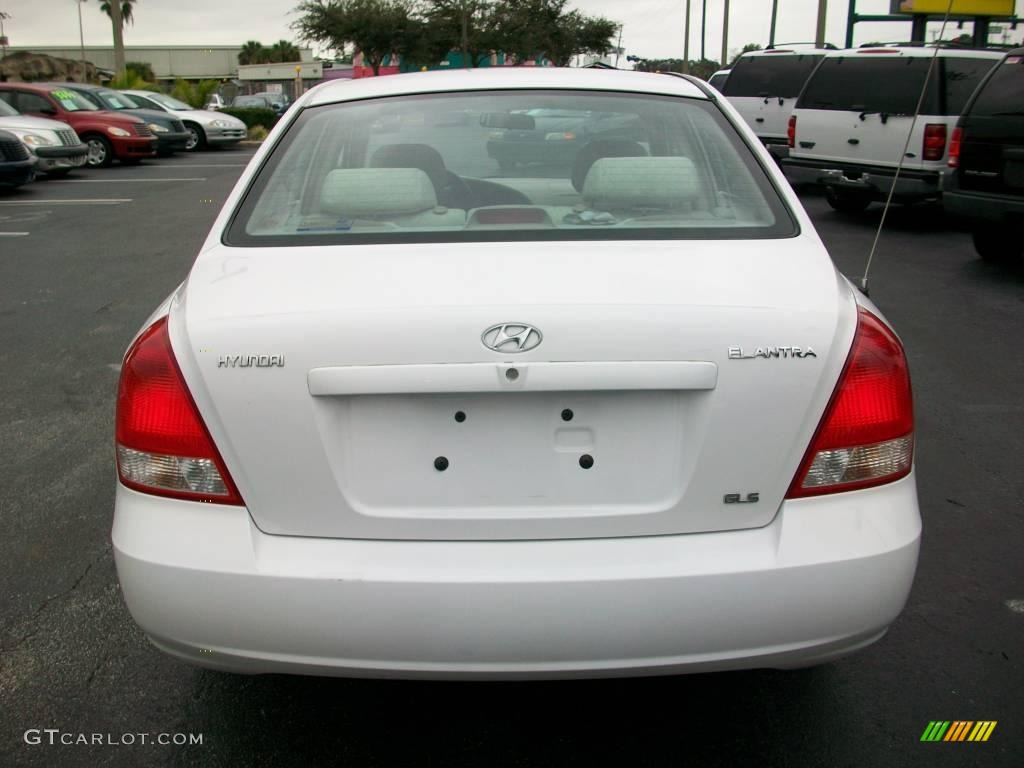 2001 Elantra GLS - Noble White / Beige photo #4