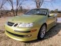 2004 Lime Yellow Metallic Saab 9-3 Aero Convertible  photo #1