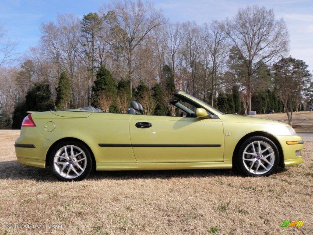 2004 Lime Yellow Metallic Saab 93 Aero Convertible 25709883 Photo 9