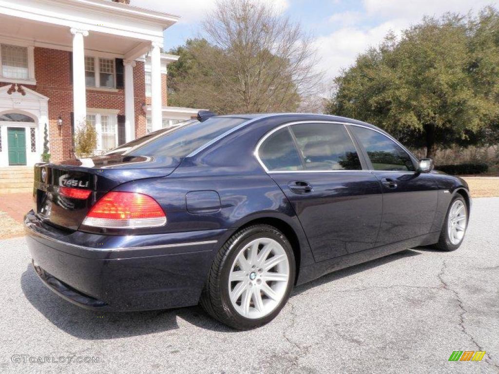2003 7 Series 745Li Sedan - Orient Blue Metallic / Dark Beige/Beige III photo #8