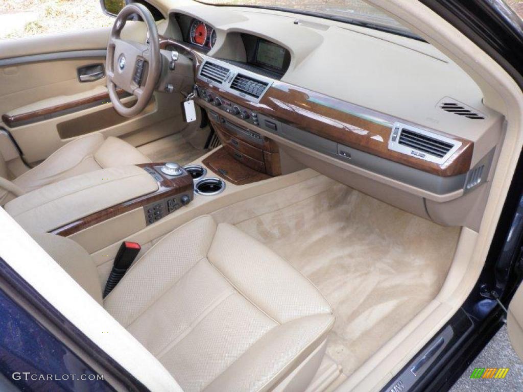 2003 7 Series 745Li Sedan - Orient Blue Metallic / Dark Beige/Beige III photo #52