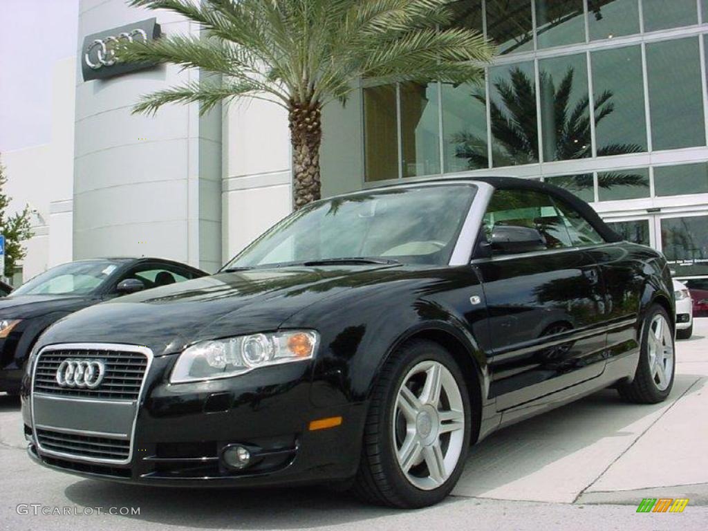 2007 A4 2.0T Cabriolet - Brilliant Black / Beige photo #1