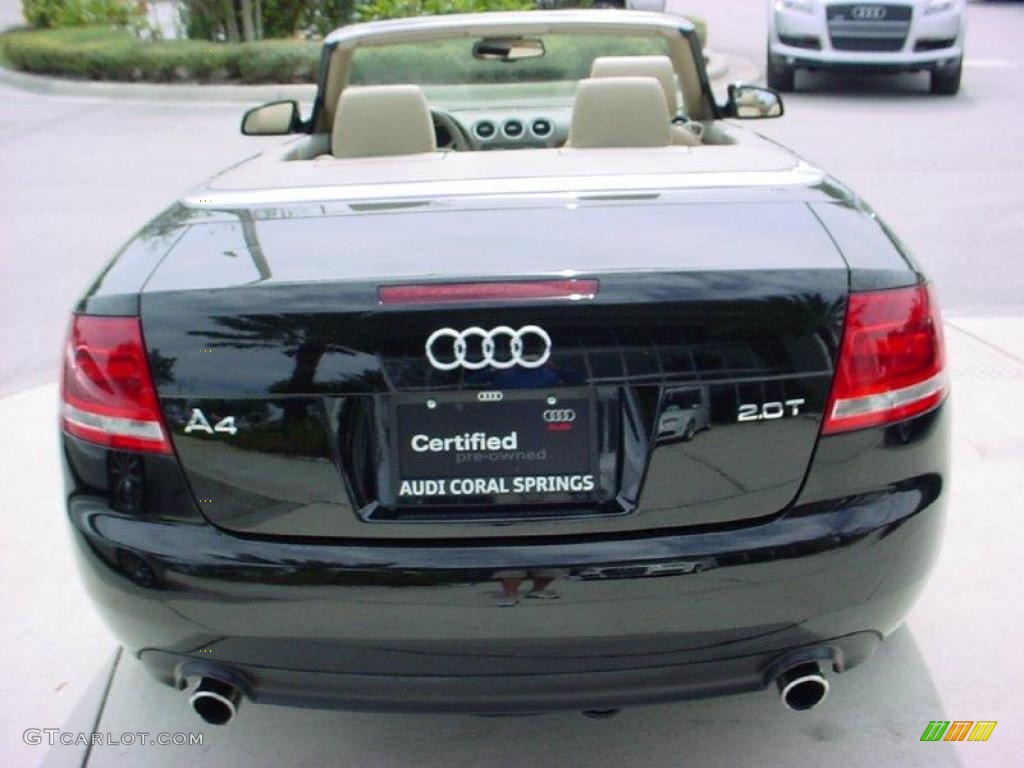2007 A4 2.0T Cabriolet - Brilliant Black / Beige photo #4