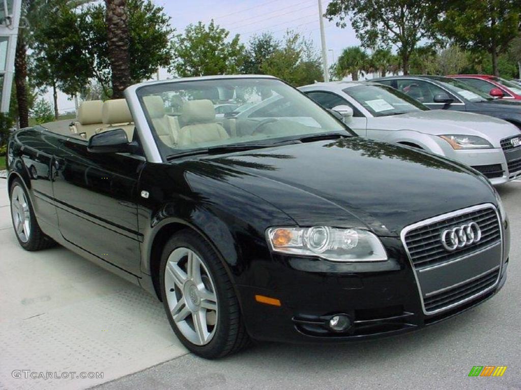 2007 A4 2.0T Cabriolet - Brilliant Black / Beige photo #7