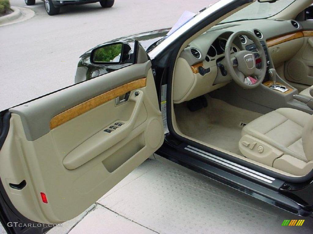 2007 A4 2.0T Cabriolet - Brilliant Black / Beige photo #9